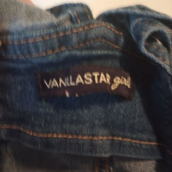 Vanilla star girls bibbed overall shorts with button accent and cuffed hem SZ 10 - Picture 4 of 8